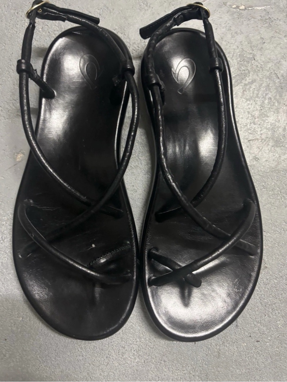Olukai Women's Black Strappy Flat Sandals - Picture 2 of 4